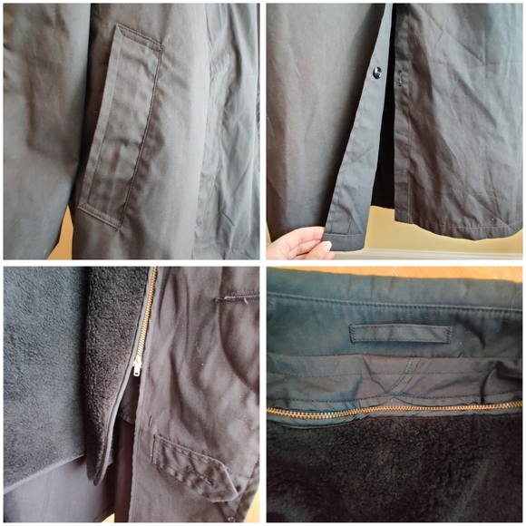 DSCP Quarterdeck Collection Black Trench Coat 44R Removable Fleece Liner wZipper - Picture 7 of 11